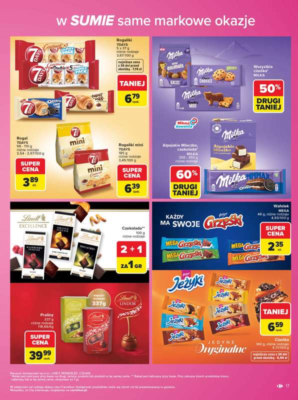 Carrefour - gazetka promocyjna Gazetka Same markowe okazje od poniedziałku 03.08 do piątku 14.08 - strona 17