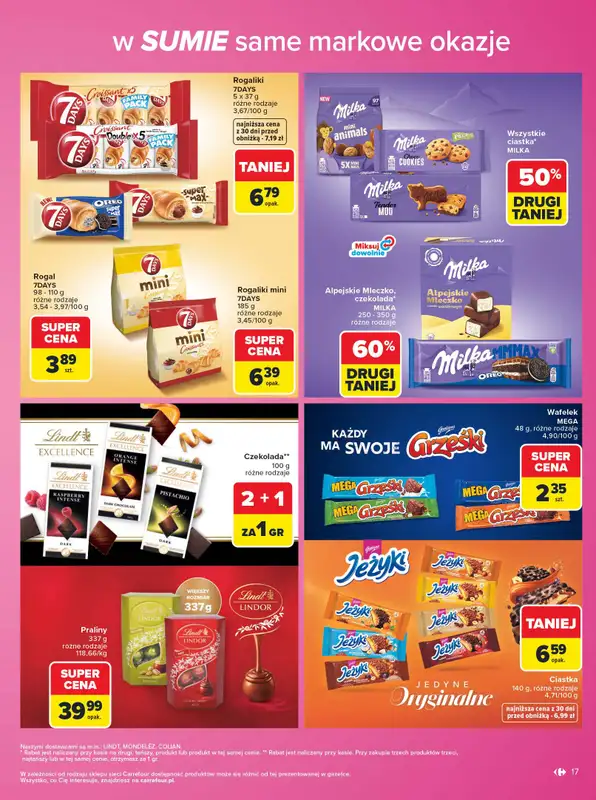 Carrefour - gazetka promocyjna Gazetka Same markowe okazje od poniedziałku 03.08 do piątku 14.08 - strona 17