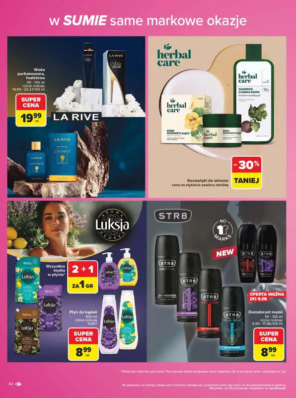 Carrefour - gazetka promocyjna Gazetka Same markowe okazje od poniedziałku 03.08 do piątku 14.08 - strona 44