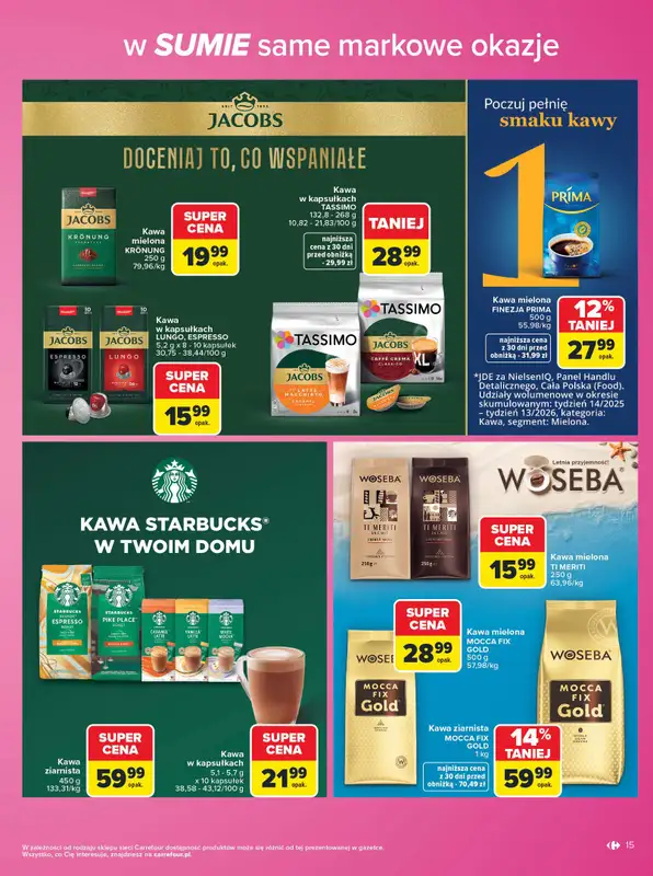Carrefour - gazetka promocyjna Gazetka Same markowe okazje od poniedziałku 03.08 do piątku 14.08 - strona 15
