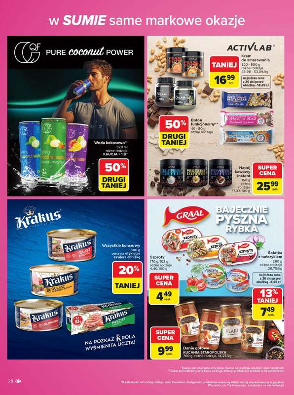 Carrefour - gazetka promocyjna Gazetka Same markowe okazje od poniedziałku 03.08 do piątku 14.08 - strona 28