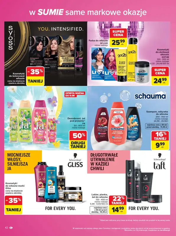 Carrefour - gazetka promocyjna Gazetka Same markowe okazje od poniedziałku 03.08 do piątku 14.08 - strona 42