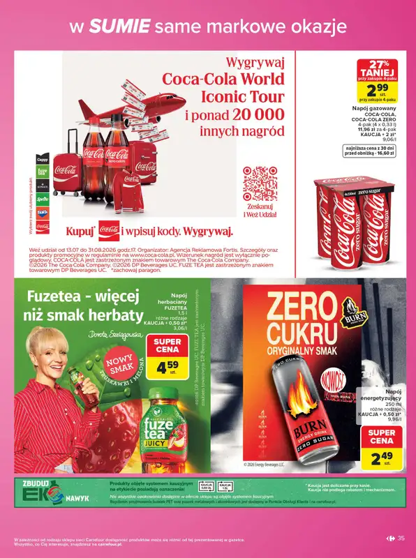 Carrefour - gazetka promocyjna Gazetka Same markowe okazje od poniedziałku 03.08 do piątku 14.08 - strona 35