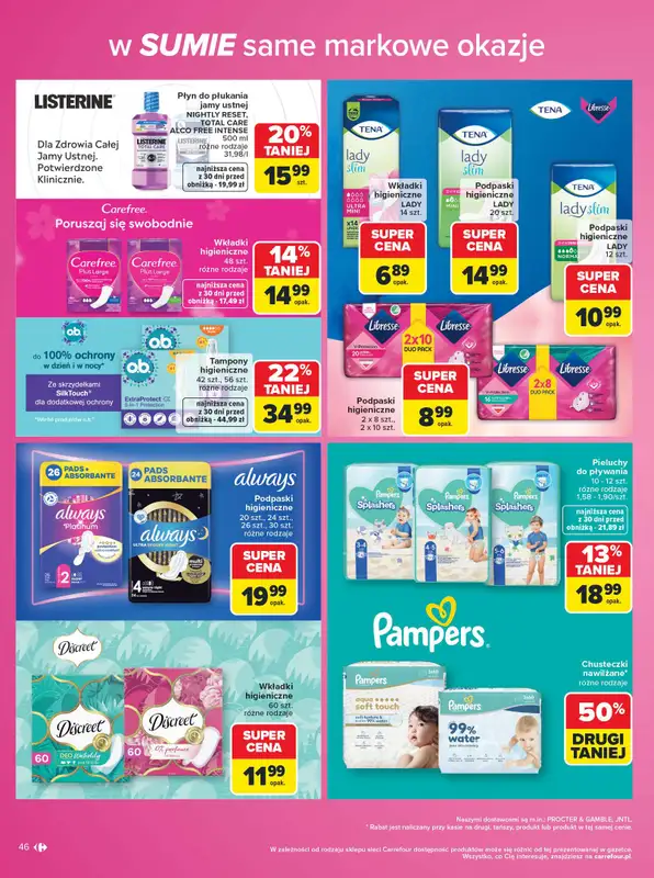Carrefour - gazetka promocyjna Gazetka Same markowe okazje od poniedziałku 03.08 do piątku 14.08 - strona 46