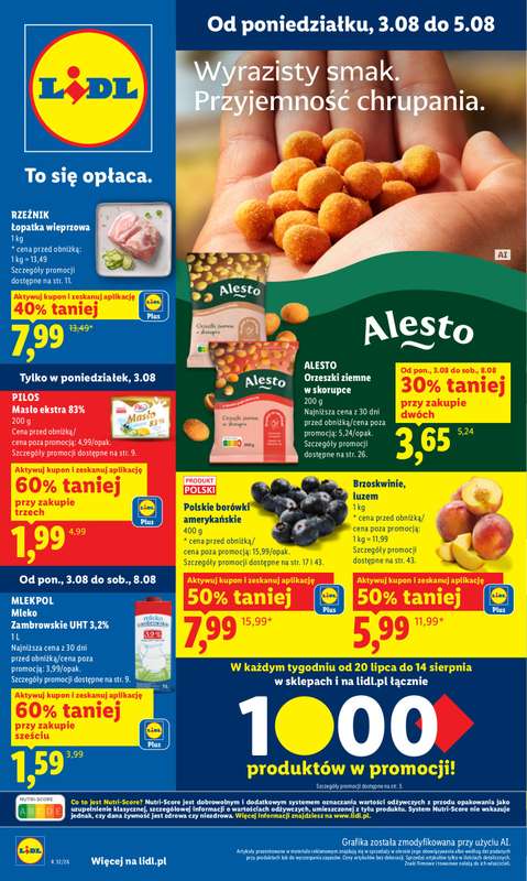 Lidl - gazetka promocyjna Oferta od poniedziałku od poniedziałku 03.08 do środy 05.08