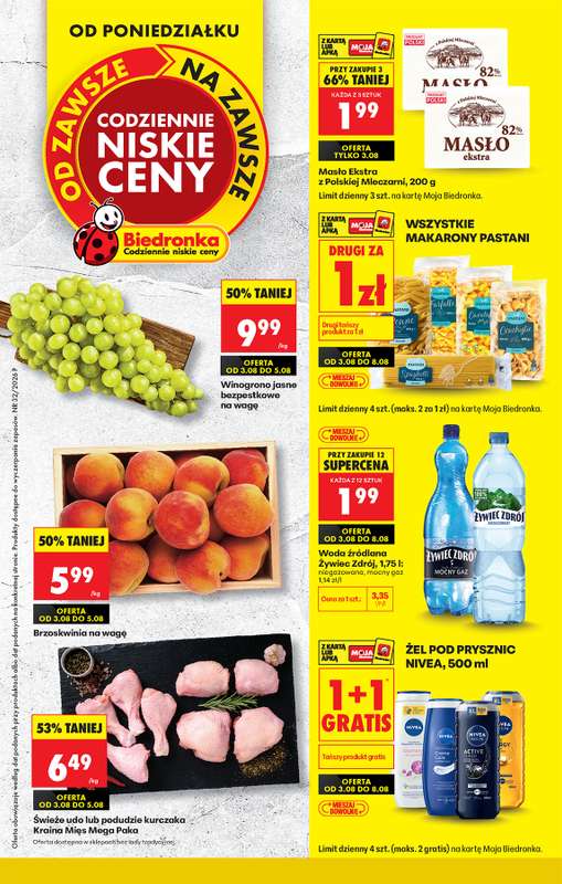 Biedronka - gazetka promocyjna Od poniedziałku od poniedziałku 03.08 do soboty 08.08