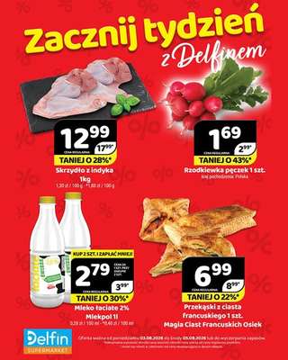 Delfin - gazetka promocyjna Zacznij tydzień z Delfinem od poniedziałku 03.08 do środy 05.08