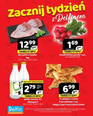 Delfin - gazetka promocyjna Zacznij tydzień z Delfinem od poniedziałku 03.08 do środy 05.08