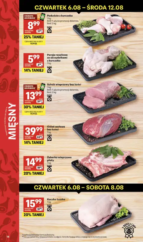 Delikatesy Centrum - gazetka promocyjna Gazetka od czwartku 06.08 do środy 12.08 - strona 14