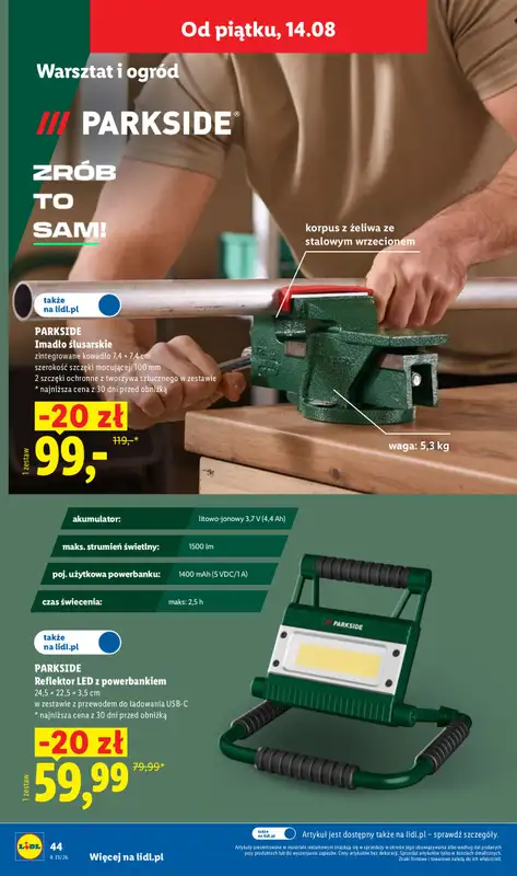Lidl - gazetka promocyjna Katalog od 10.08 do 14.08 od poniedziałku 10.08 do piątku 14.08 - strona 54