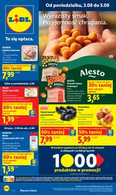 Lidl - gazetka promocyjna Oferta od poniedziałku od poniedziałku 03.08 do środy 05.08