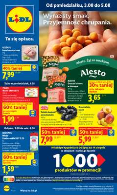 Lidl - gazetka promocyjna Oferta od poniedziałku od poniedziałku 03.08 do środy 05.08