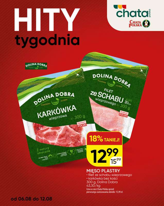 Chata Polska - gazetka promocyjna Hity tygodnia 06-12.08  do środy 12.08 - strona 2