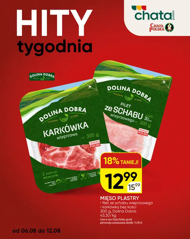 Chata Polska - gazetka promocyjna Hity tygodnia 06-12.08  do środy 12.08 - strona 2