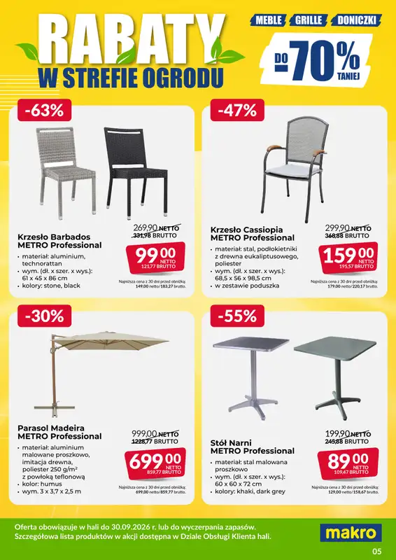 Makro - gazetka promocyjna Ulotka wyprzedaż ogrodowa od poniedziałku 03.08 do środy 30.09 - strona 5