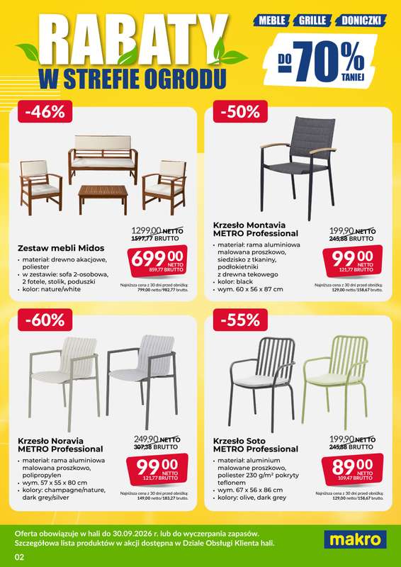 Makro - gazetka promocyjna Ulotka wyprzedaż ogrodowa od poniedziałku 03.08 do środy 30.09 - strona 2