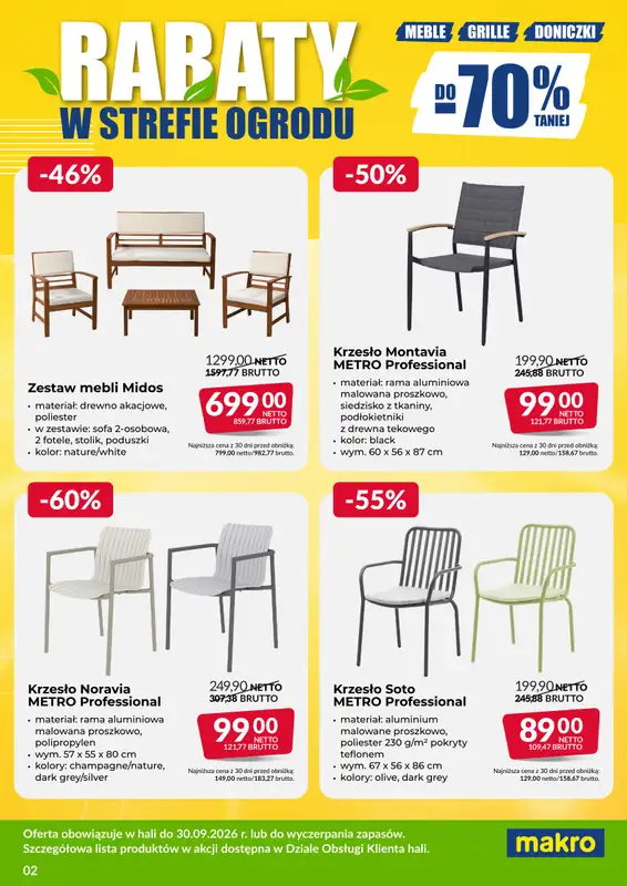 Makro - gazetka promocyjna Ulotka wyprzedaż ogrodowa od poniedziałku 03.08 do środy 30.09 - strona 2