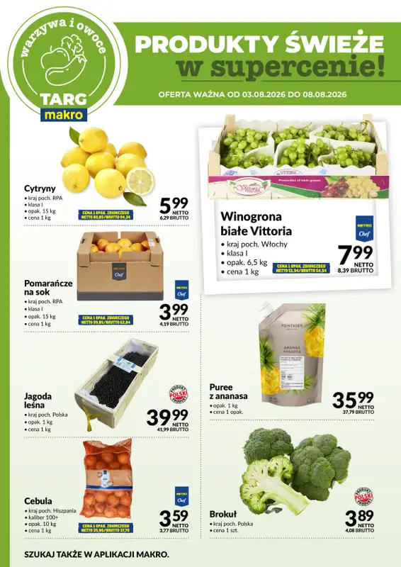 Makro - gazetka promocyjna Targ MAKRO - oferta świeża w super cenach! od poniedziałku 03.08 do soboty 08.08 - strona 5