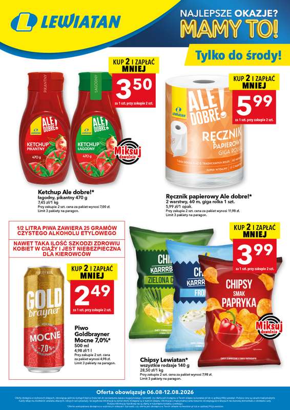 LEWIATAN - gazetka promocyjna W wielopakach taniej! od czwartku 06.08 do środy 12.08