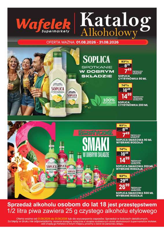 Wafelek - gazetka promocyjna Katalog alkoholowy od poniedziałku 03.08 do poniedziałku 31.08
