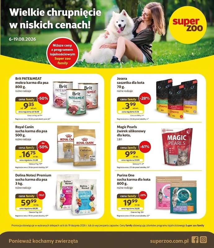 Super Zoo - gazetka promocyjna Gazetka od czwartku 06.08 do środy 19.08