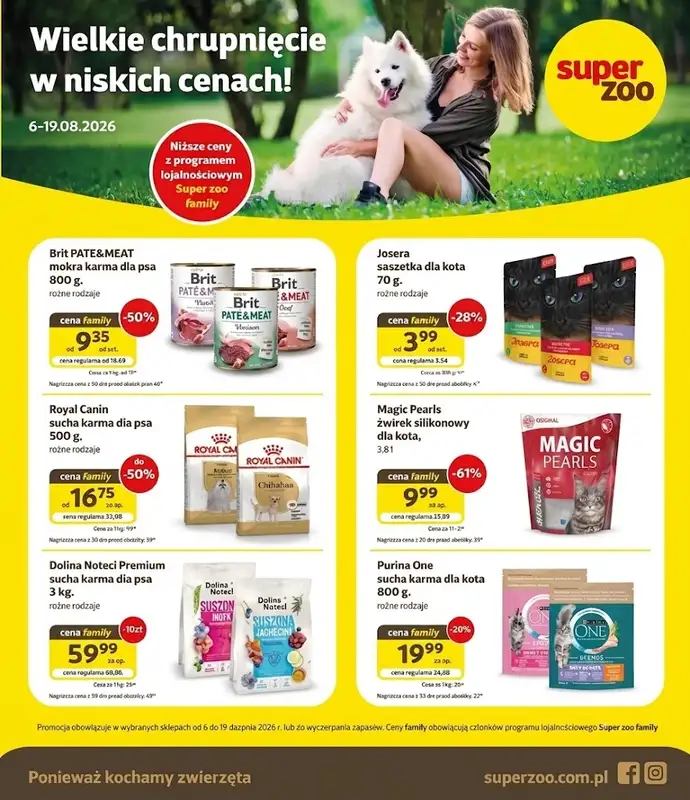 Super Zoo - gazetka promocyjna Gazetka od czwartku 06.08 do środy 19.08