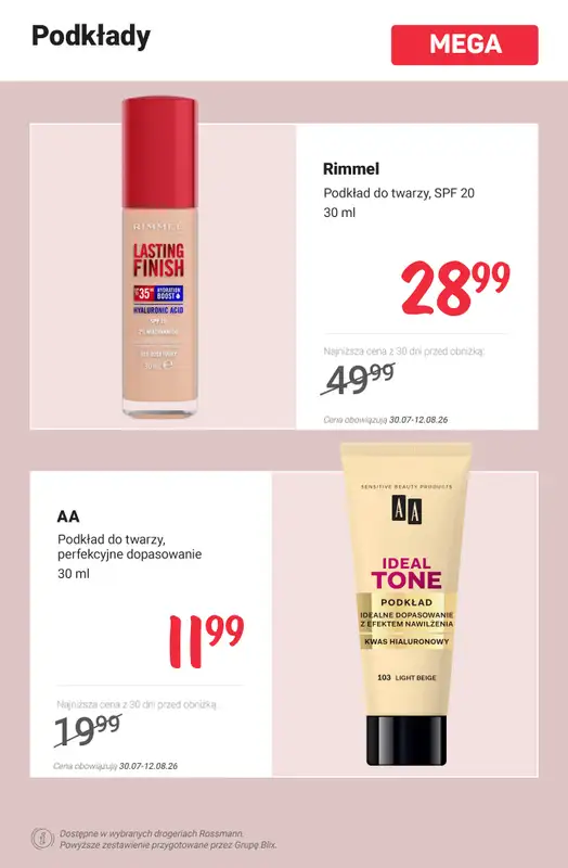 Rossmann - gazetka promocyjna MEGA promocje na makijaż! od poniedziałku 03.08 do środy 12.08 - strona 3