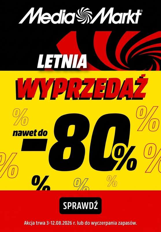 Media Markt - gazetka promocyjna Do -80% Letnia Wyprzedaż od poniedziałku 03.08 do środy 12.08