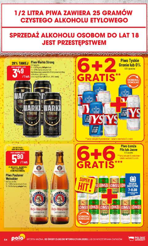 POLOmarket - gazetka promocyjna Gazetka od środy 05.08 do wtorku 11.08 - strona 54