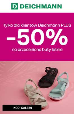 Deichmann - gazetka promocyjna -50% na przecenione buty letnie od poniedziałku 03.08 do niedzieli 09.08