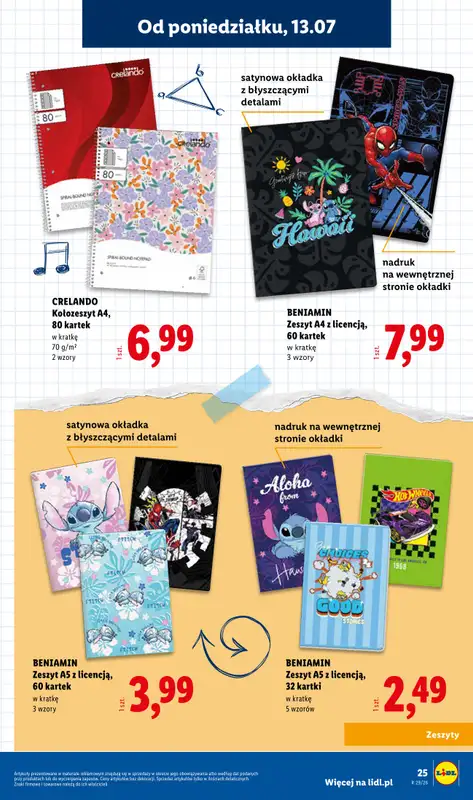 Lidl - gazetka promocyjna Kompletna wyprawka w megacenach od wtorku 14.07 do poniedziałku 31.08 - strona 25