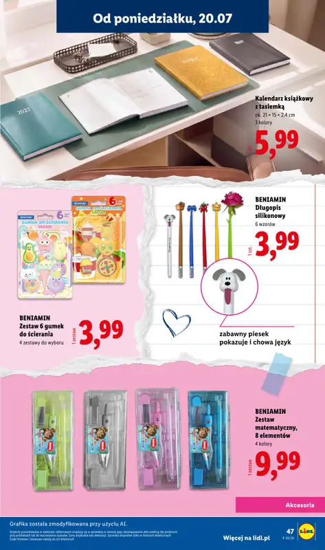 Lidl - gazetka promocyjna Kompletna wyprawka w megacenach od wtorku 14.07 do poniedziałku 31.08 - strona 47