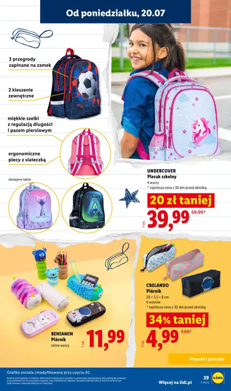 Lidl - gazetka promocyjna Kompletna wyprawka w megacenach od wtorku 14.07 do poniedziałku 31.08 - strona 29