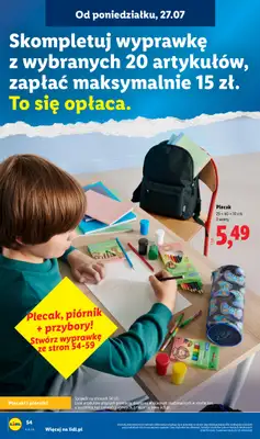 Lidl - gazetka promocyjna Kompletna wyprawka w megacenach od wtorku 14.07 do poniedziałku 31.08 - strona 54