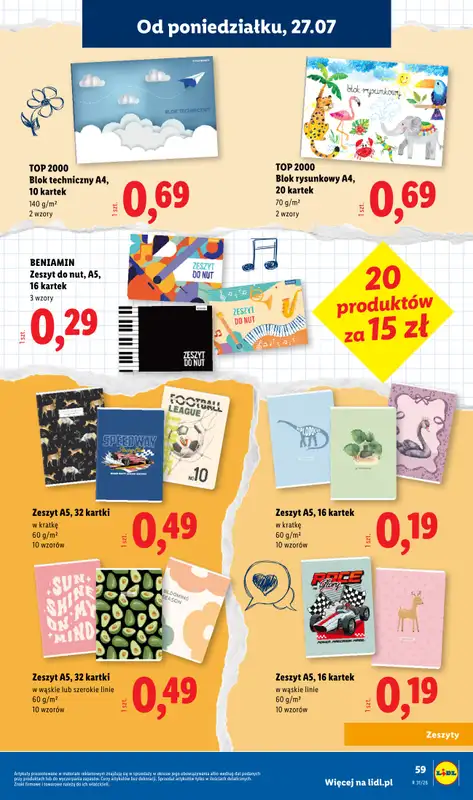 Lidl - gazetka promocyjna Kompletna wyprawka w megacenach od wtorku 14.07 do poniedziałku 31.08 - strona 59