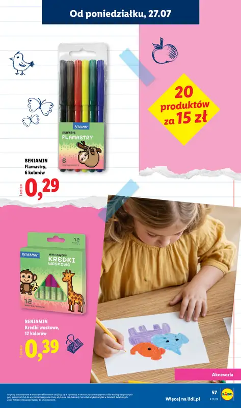 Lidl - gazetka promocyjna Kompletna wyprawka w megacenach od wtorku 14.07 do poniedziałku 31.08 - strona 57