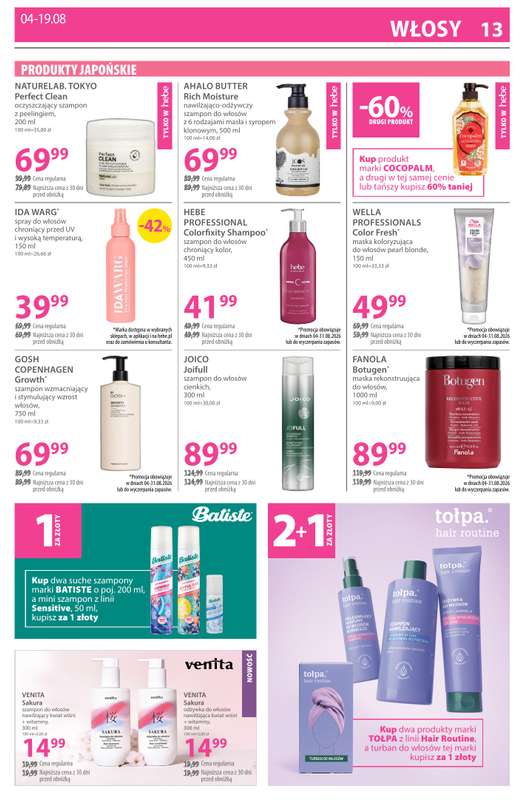 Hebe - gazetka promocyjna Gazetka od wtorku 04.08 do środy 19.08 - strona 13