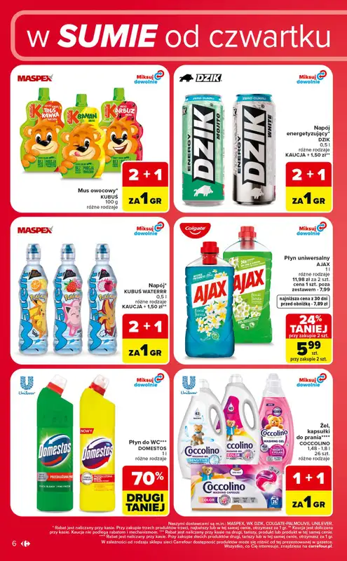 Carrefour - gazetka promocyjna W sumie od czwartku weekend okazji od czwartku 06.08 do soboty 08.08 - strona 6