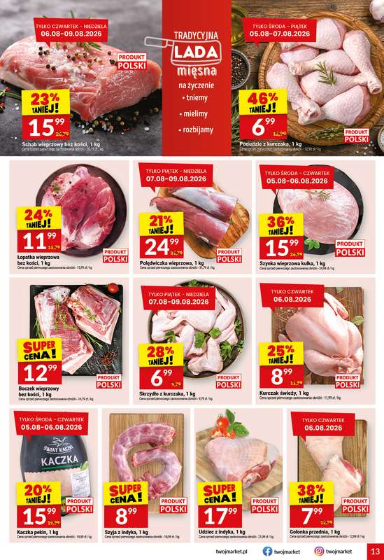 Twój Market - gazetka promocyjna Gazetka od środy 05.08 do wtorku 11.08 - strona 13
