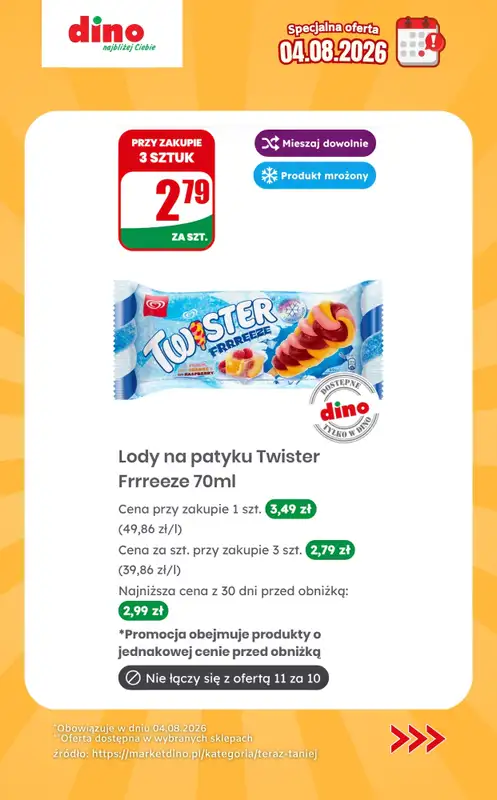 Dino - gazetka promocyjna Specjalna oferta na 04.08.2026 - promocje spoza gazetki od wtorku 04.08 do wtorku 04.08 - strona 3
