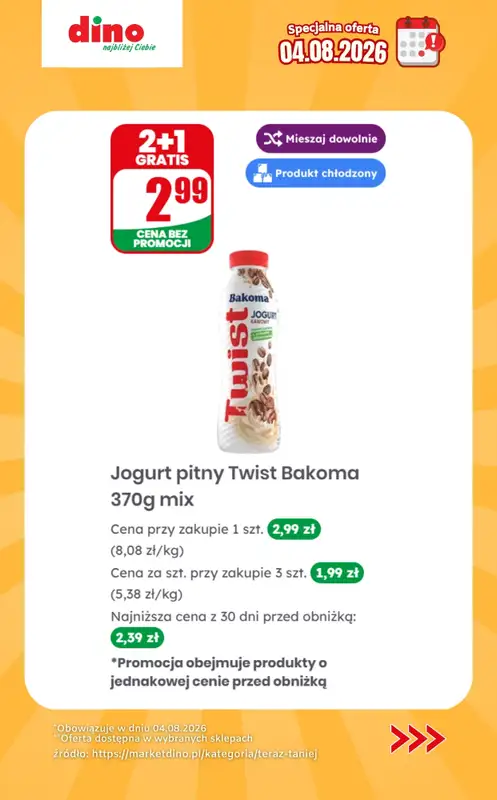Dino - gazetka promocyjna Specjalna oferta na 04.08.2026 - promocje spoza gazetki od wtorku 04.08 do wtorku 04.08 - strona 9