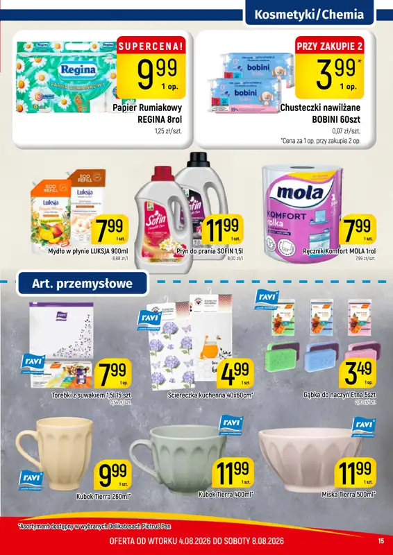 Delikatesy Piotruś Pan - gazetka promocyjna Gazetka od wtorku 04.08 do soboty 08.08 - strona 15