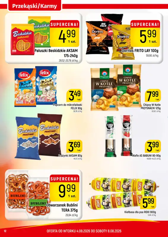 Delikatesy Piotruś Pan - gazetka promocyjna Gazetka od wtorku 04.08 do soboty 08.08 - strona 12