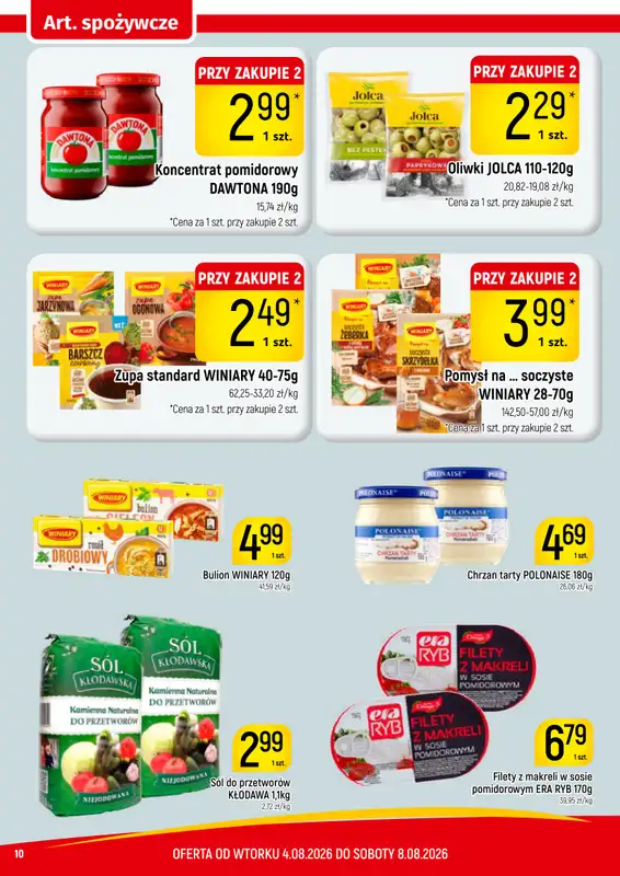 Delikatesy Piotruś Pan - gazetka promocyjna Gazetka od wtorku 04.08 do soboty 08.08 - strona 10