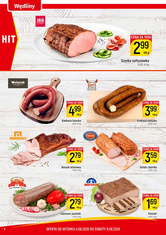 Delikatesy Piotruś Pan - gazetka promocyjna Gazetka od wtorku 04.08 do soboty 08.08 - strona 4