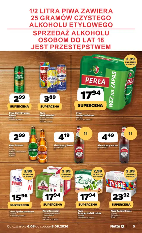 Netto - gazetka promocyjna Gazetka Spożywcza od czwartku 06.08 do soboty 08.08 - strona 5