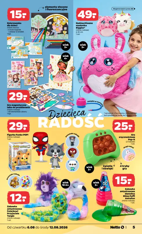 Netto - gazetka promocyjna Inspiracje tygodnia Tekstylia dziecięce  do środy 12.08 - strona 5