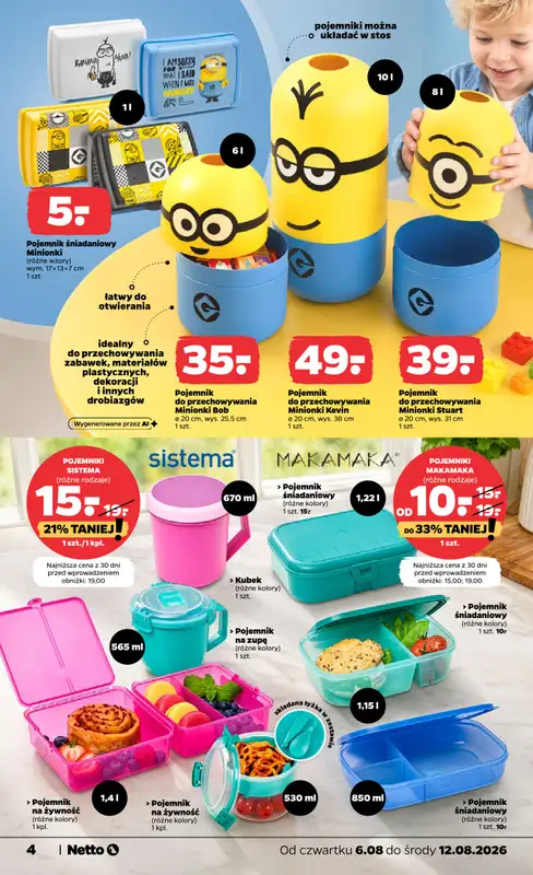 Netto - gazetka promocyjna Inspiracje tygodnia Tekstylia dziecięce  do środy 12.08 - strona 4