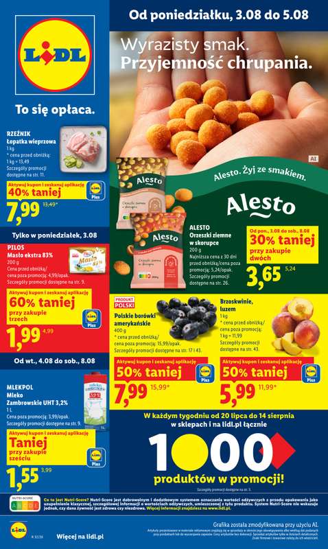 Lidl - gazetka promocyjna Oferta od poniedziałku od poniedziałku 03.08 do środy 05.08