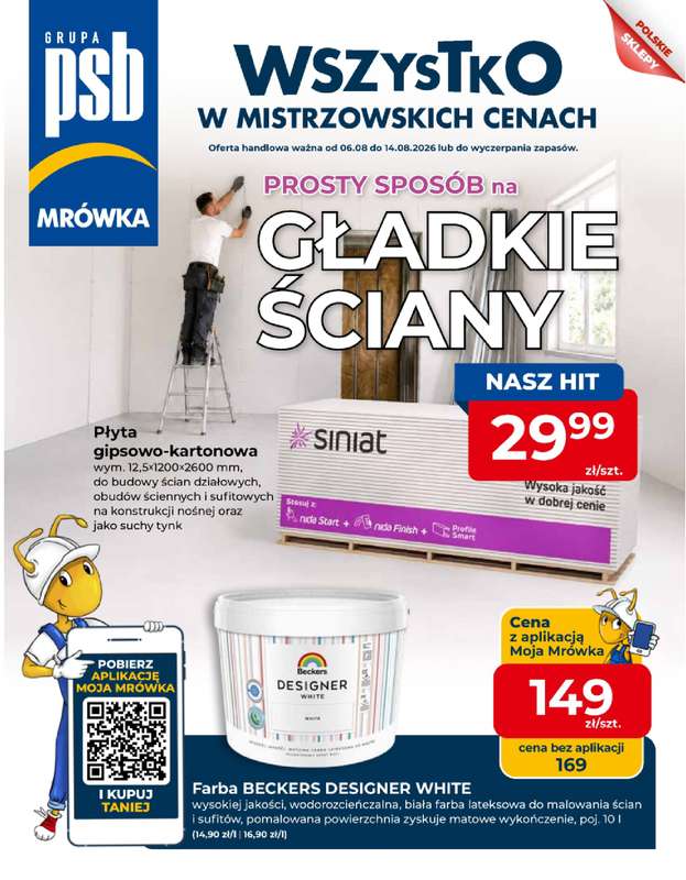 PSB Mrówka - gazetka promocyjna Gazetka od czwartku 06.08 do piątku 14.08